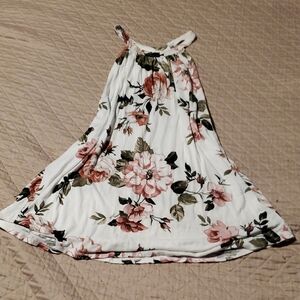 Floral Sleeveless Tank Top Ringer Neck